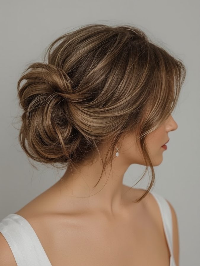 23. Braided Bun Bridemaids Hairstyles