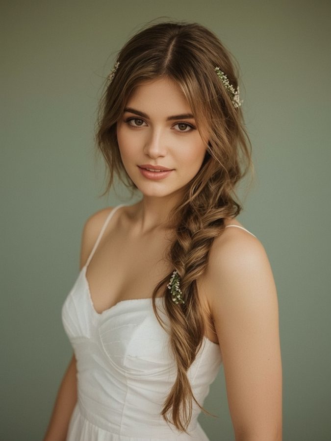 20. Side Braid Bridemaids Hairstyles