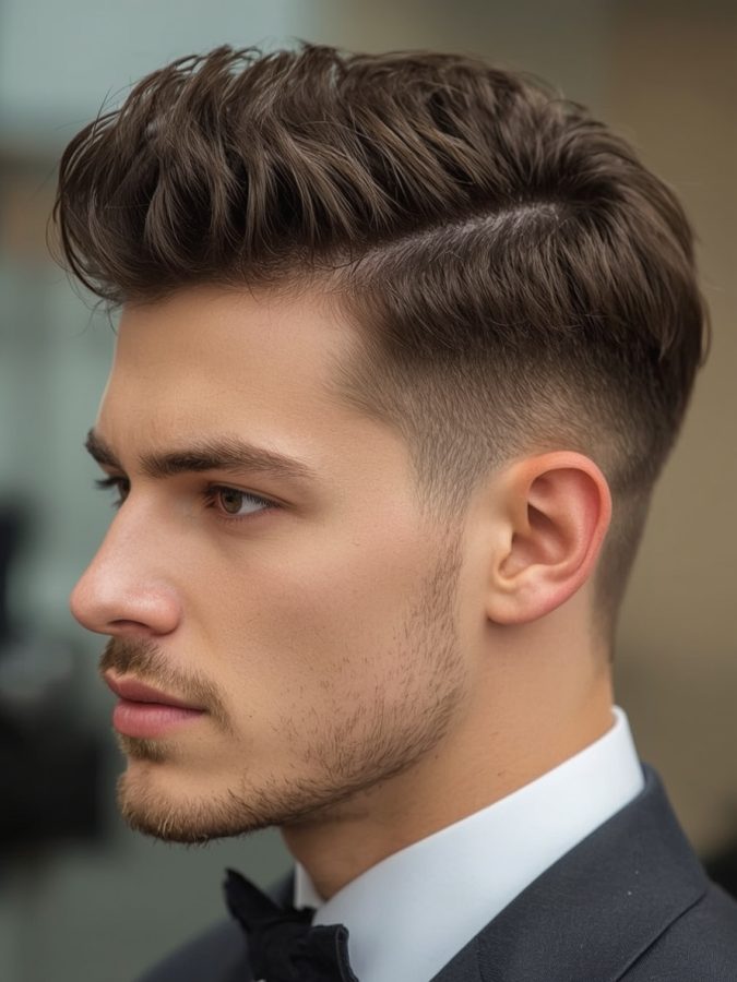 Men's Short Hair: The Swept Back with Fade