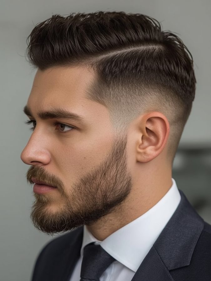 Men's Short Hair: The Classic Side Part with Taper