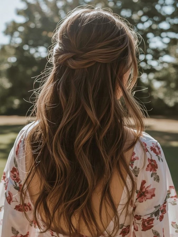 Grad Hairstyles: Messy Bun with Accessories