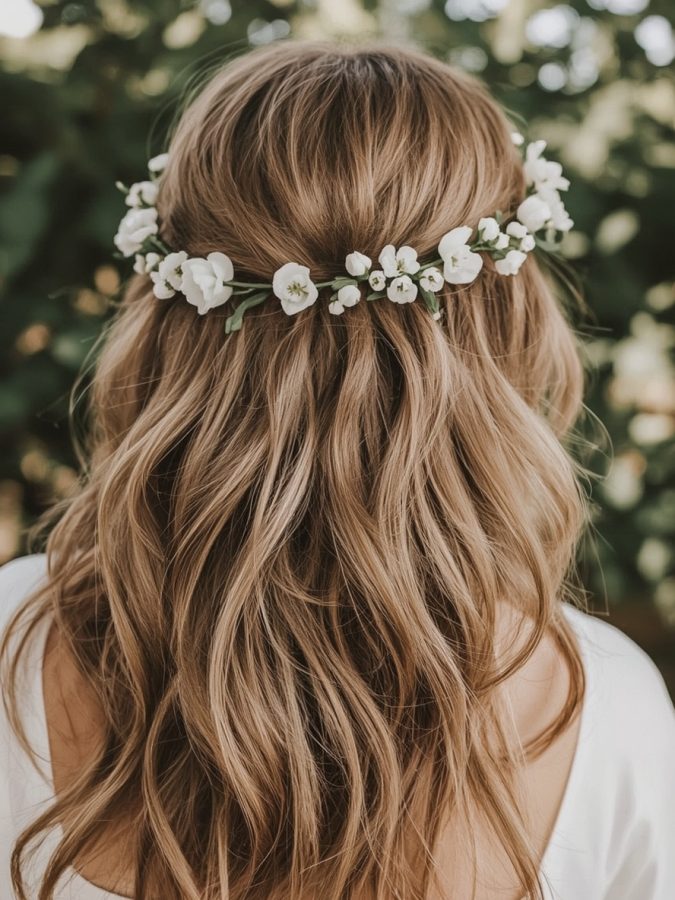 3. Half-Up Half-Down Bridemaids Hairstyles