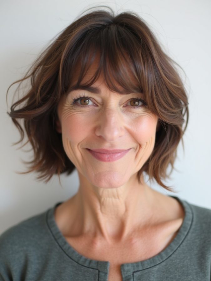 Hairstyles For Thin Fine Hair Over 60: The Angled Bob with Volume