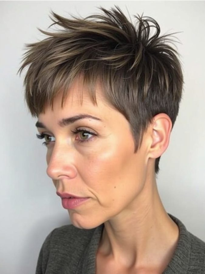 Hairstyles For Thin Fine Hair Over 60: The Asymmetrical Pixie