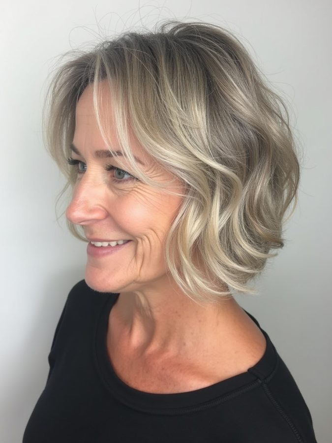 Hairstyles For Thin Fine Hair Over 60: The Shoulder-Length Shag