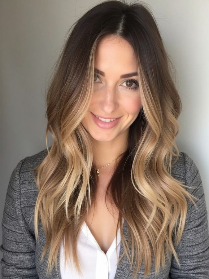 Honey Brown Balayage: Partial Balayage Technique