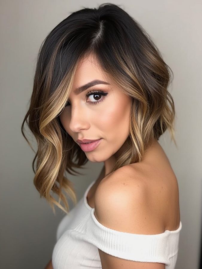 Angled Bob Haircut: The Pastel Dream
