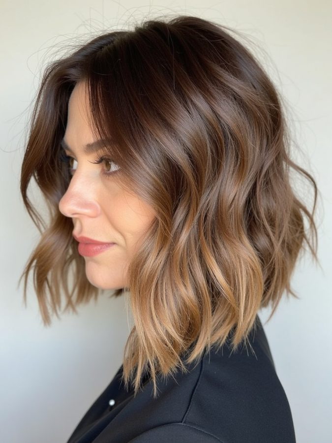 Honey Brown Balayage: Face-Framing Highlights