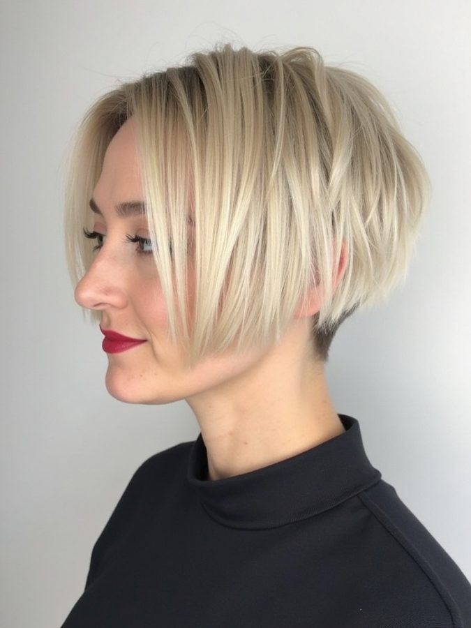 Angled Bob Haircut: The Graduated Back Stack