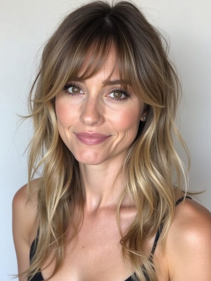 Long Haircut Ideas with a Deep Side Part and Subtle Waves