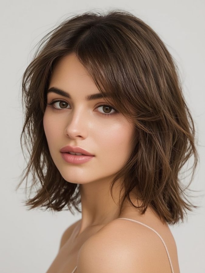  Shouler Length Hairstyle For Thin Hair Fine: Shoulder Length with Subtle Highlights