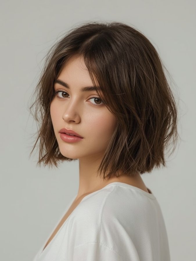  Shouler Length Hairstyle For Thin Hair Fine: Shoulder Length with a Deep Side Part and Textured Waves