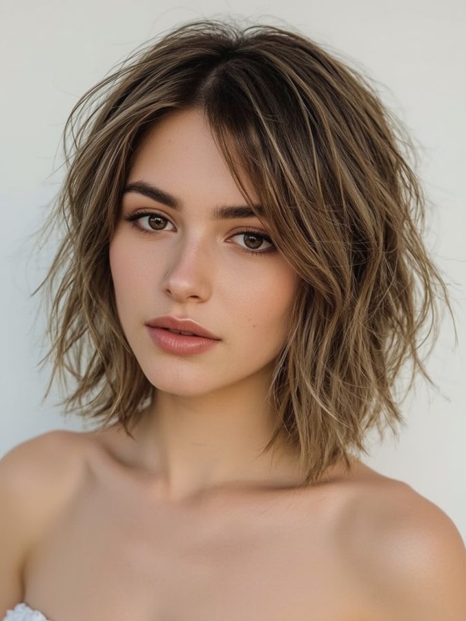  Shouler Length Hairstyle For Thin Hair Fine: Shoulder-Length with a High Ponytail