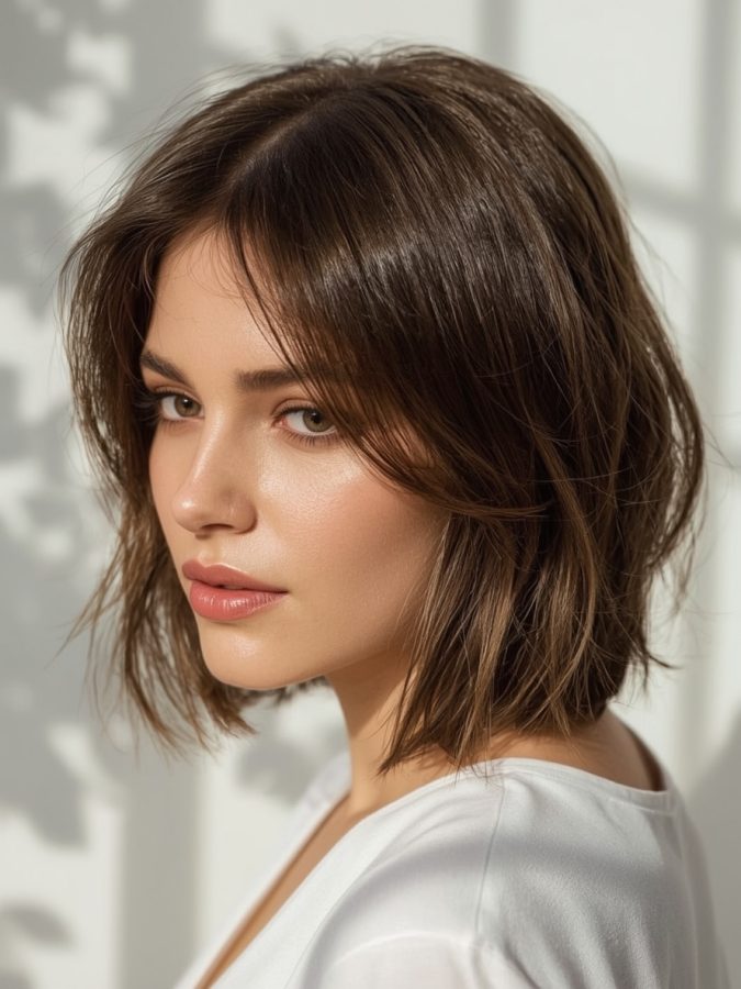  Shouler Length Hairstyle For Thin Hair Fine: Shoulder-Length with Tousled Texture