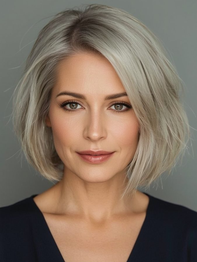 Bob For Thin Hair Older Women: Concave Bob