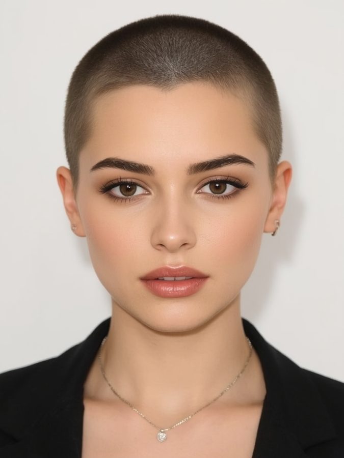 Short Haircuts For Thin Fine Hair: The Buzz Cut With Feminine Flair