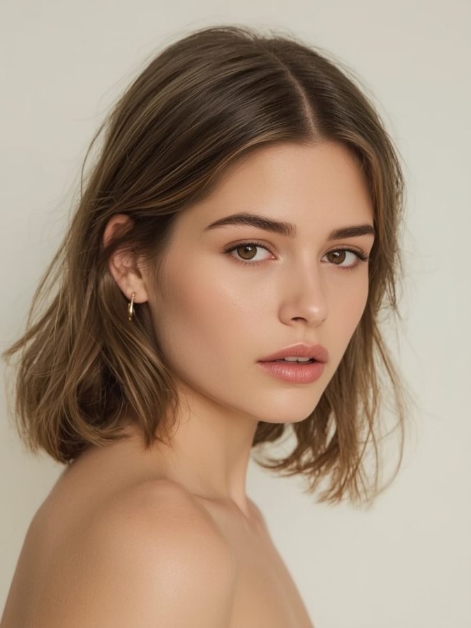  Shouler Length Hairstyle For Thin Hair Fine: Shoulder-Length with Curtain Bangs