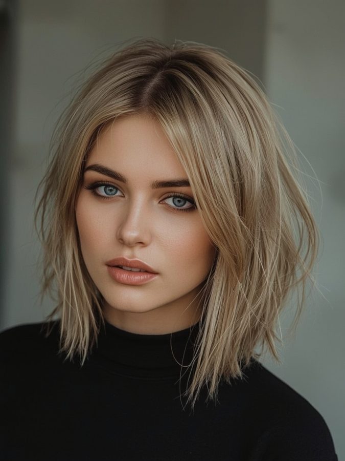 Shouler Length Hairstyle For Thin Hair Fine: Shoulder-Length with Light Face-Framing Layers