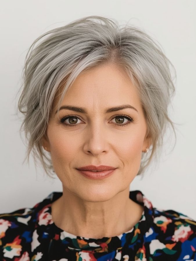 Bob For Thin Hair Older Women: Jaw-Length Bob With Root Lift
