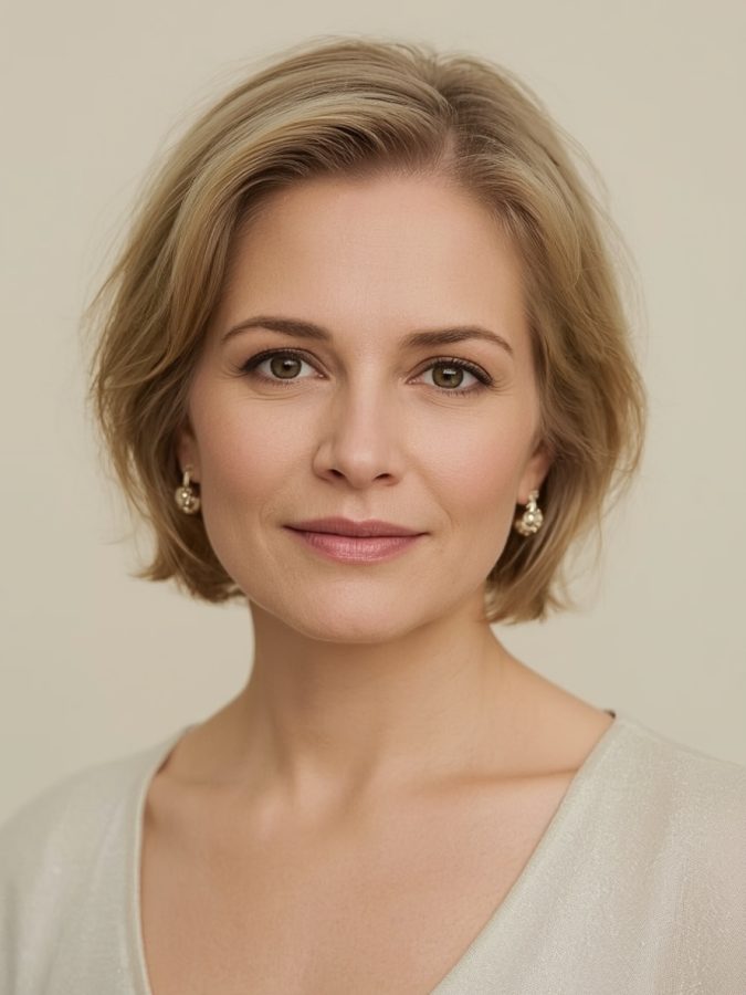 Bob For Thin Hair Older Women: Rounded Bob