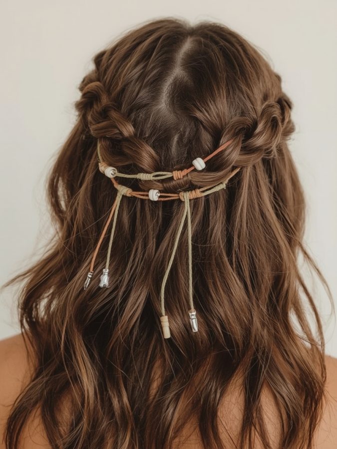 Hair Wrap Designs : French Braid with Wrap and Pearl Accents