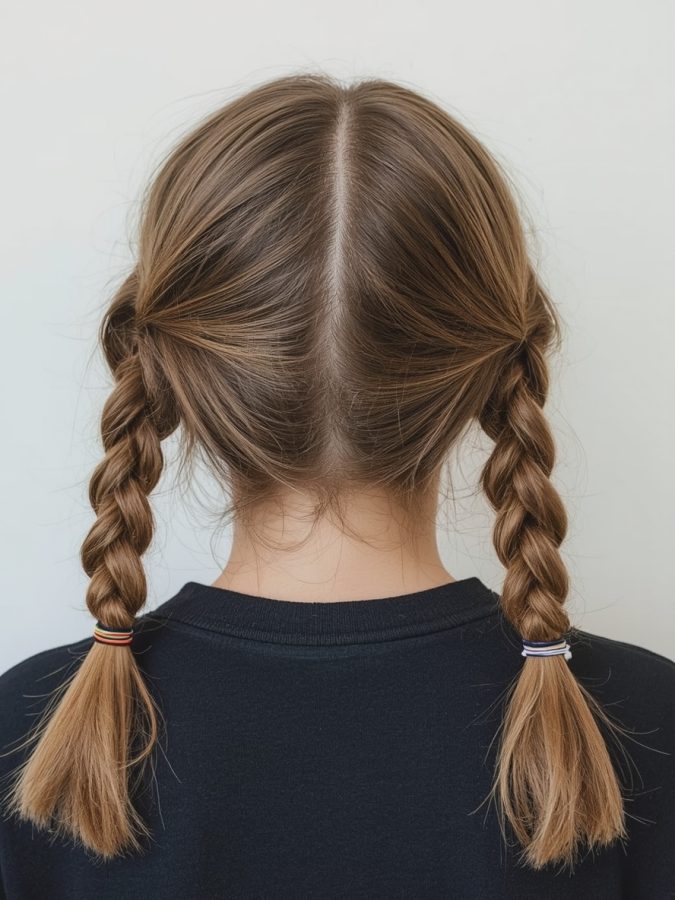 Hair Wrap Designs : Dutch Braid with Wrap Accents and Color Blocking