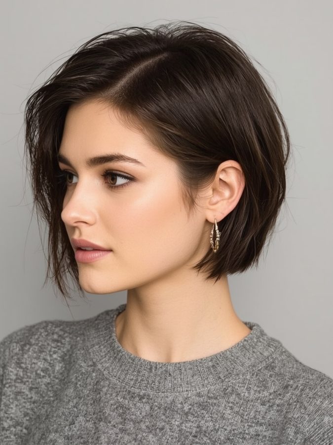 Short Haircuts For Thin Fine Hair: The Disconnected Undercut Bob