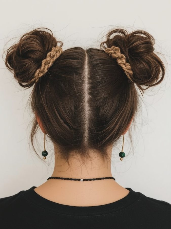 Hair Wrap Designs : Low Ponytail with Gemstone Accents