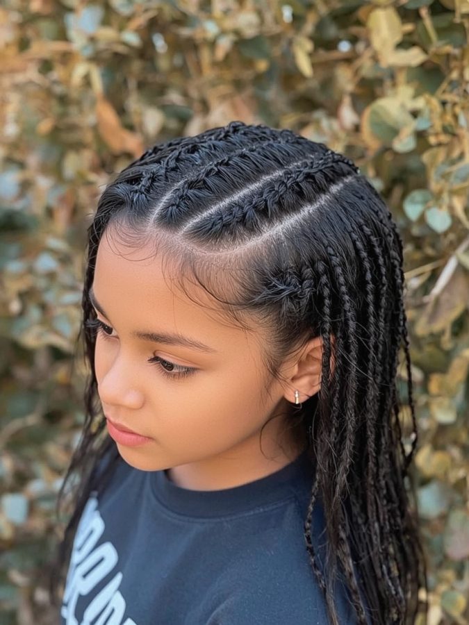 Hair Styles Kids: Side Swept Cornrows