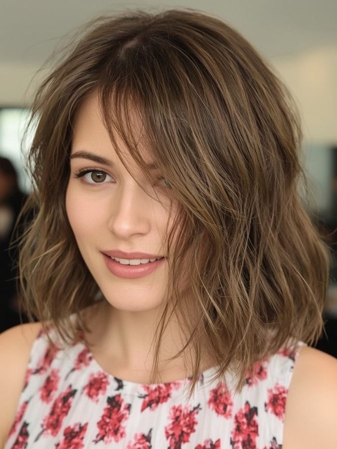 Bob For Thin Hair Older Women: Choppy Layered Bob