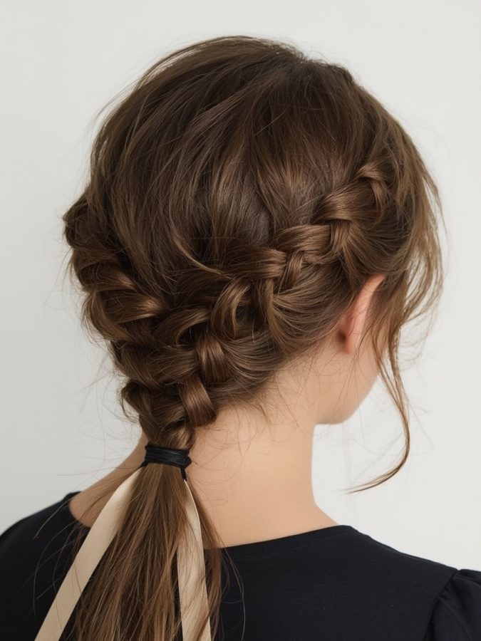Hair Wrap Designs : Twisted Updo with Contrasting Wraps