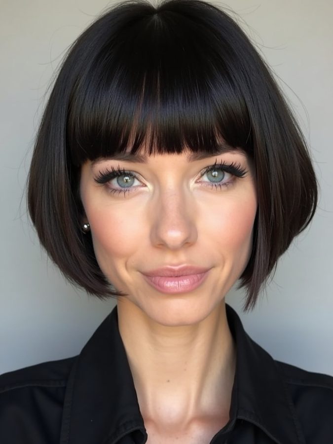 French Bob with Metallic Highlights