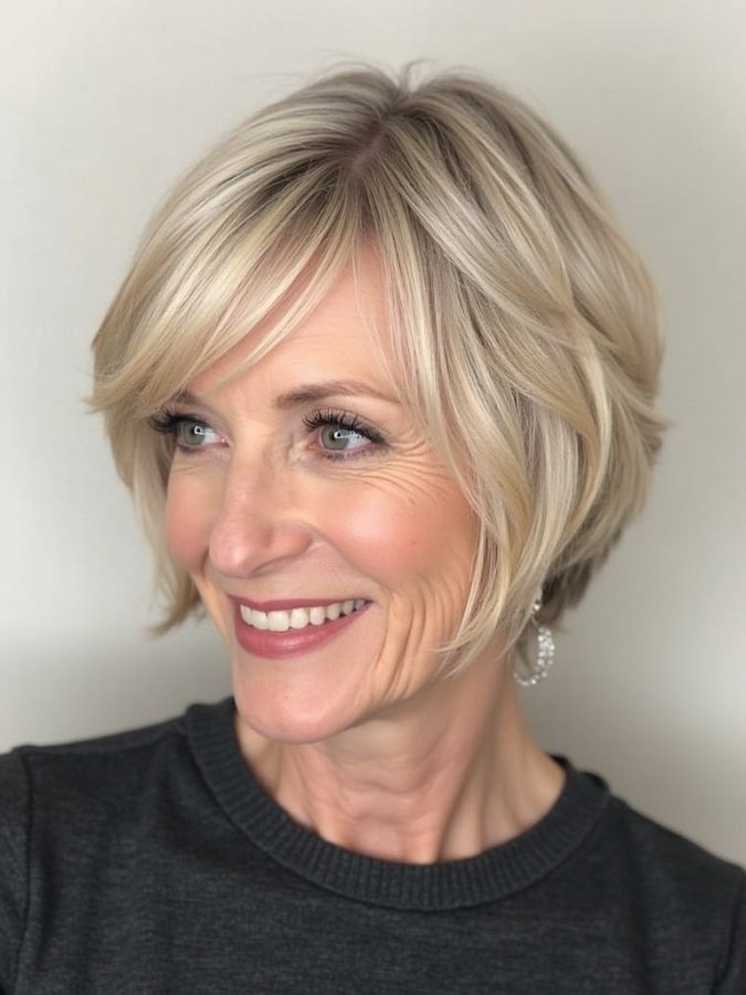 Hairstyles For Thin Hair Fine Over 50: Low-Maintenance Textured Bob