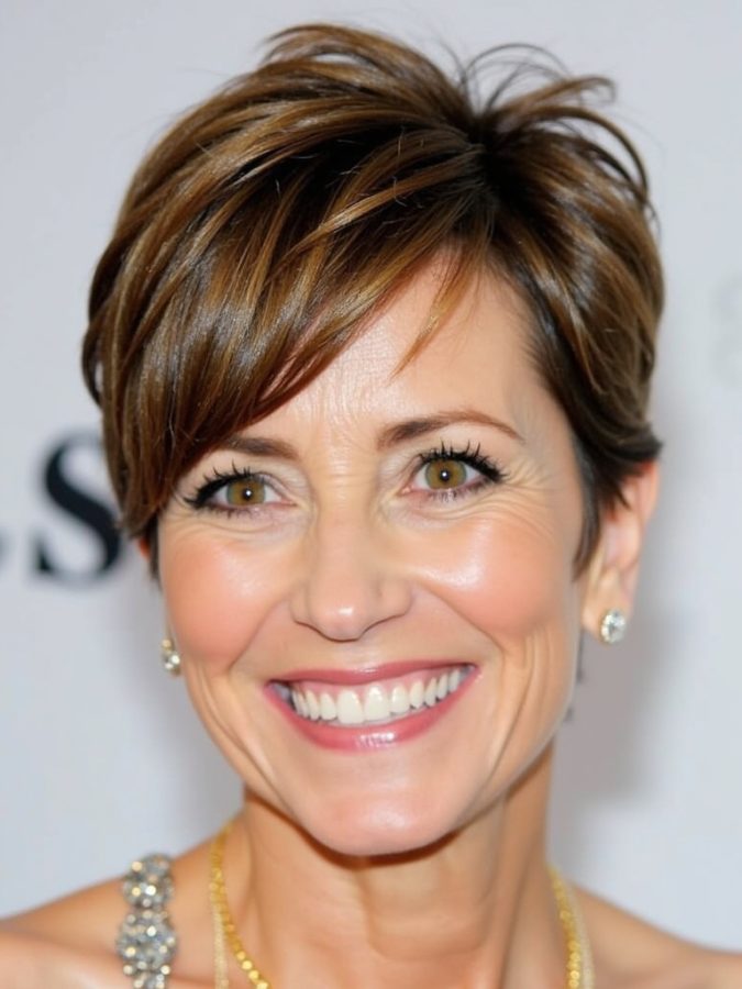 Hairstyles For Thin Hair Fine Over 50: Blunt Bob with Center Part