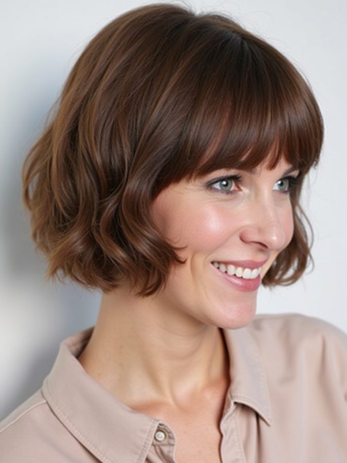 Deep Burgundy French Bob