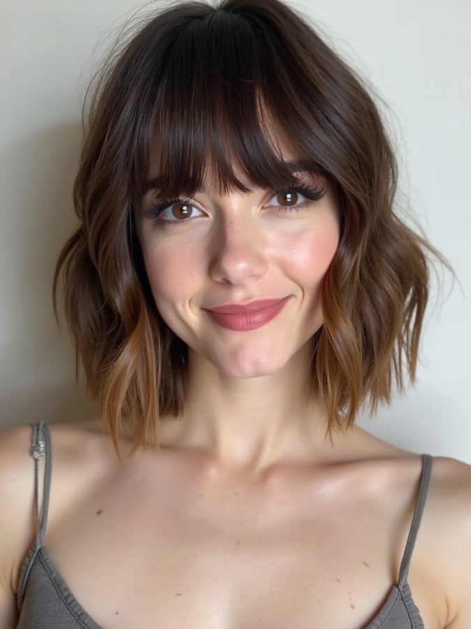 Collarbone Length Hair with Shaggy Layers