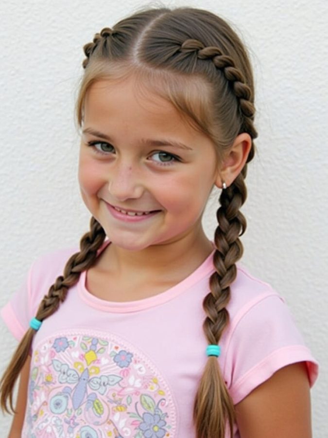 Hairstyles For School: Space Buns with Braids