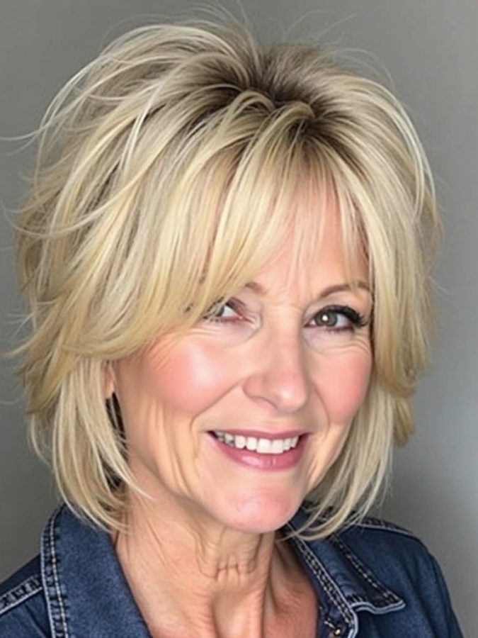 Hairstyles For Thin Hair Fine Over 50: Messy Shag