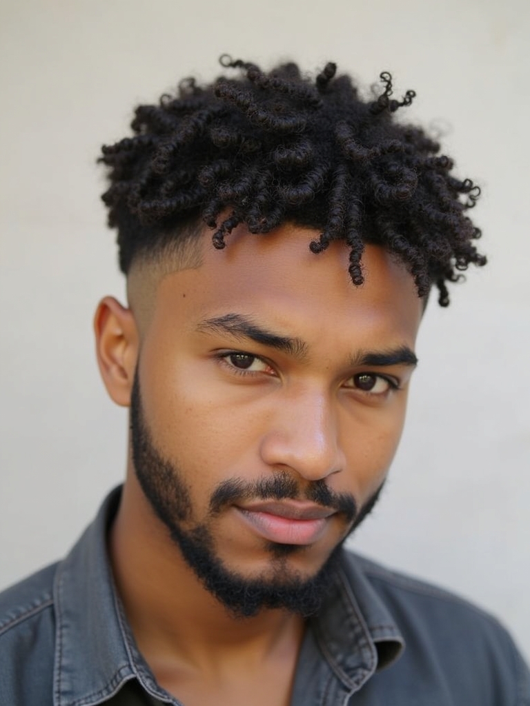 Men's Short Curly Hairstyles: The Curly Crew Cut