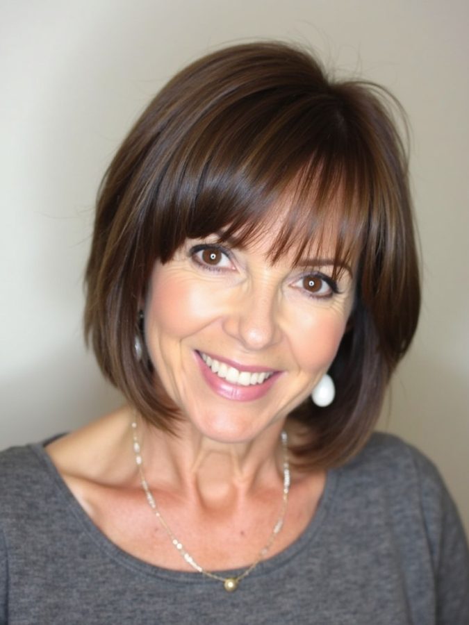 Hairstyles For Thin Hair Fine Over 50: Cropped Pixie with Side-Swept Bangs