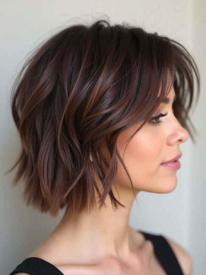 Collarbone Length Hair with Choppy Layers