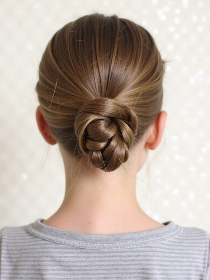 Hairstyles For School: Low Braided Bun