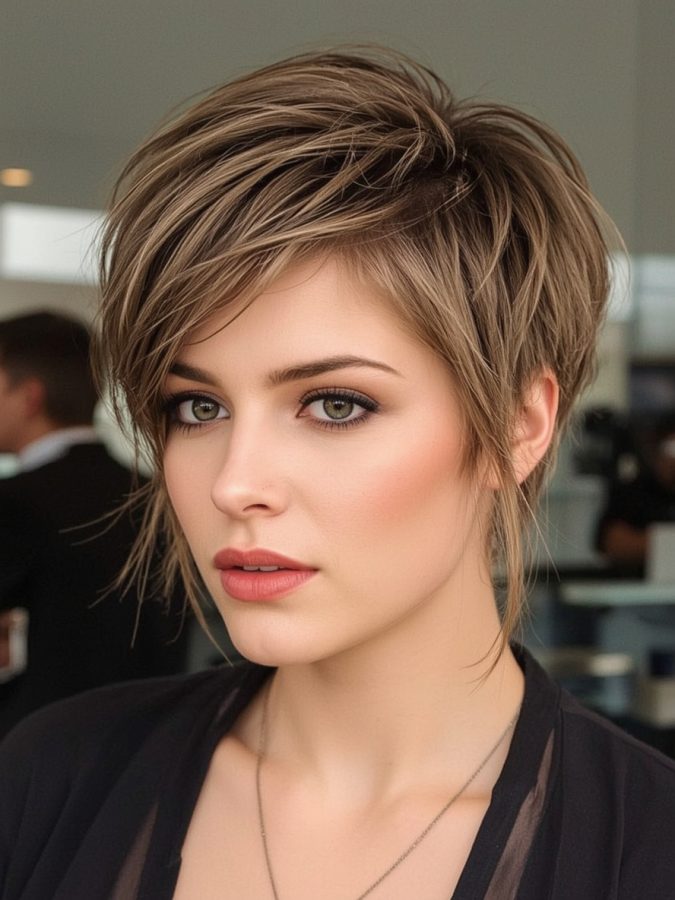 Hairstyles For Thin Hair Fine Over 50: Layered Pixie Cut