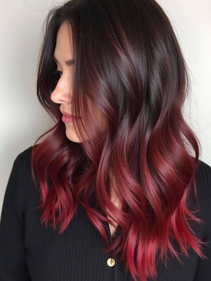 Hair Color Ideas For Brunettes: Copper balayage