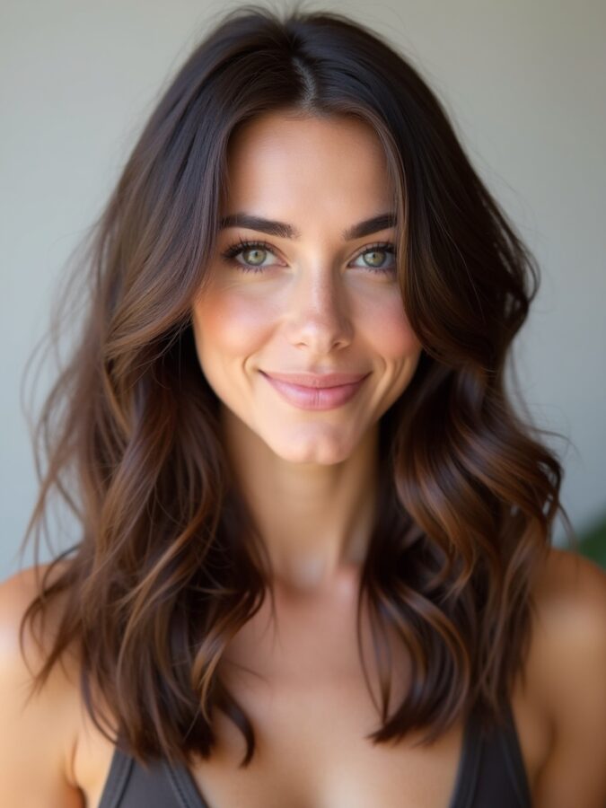 Hair Color Ideas For Brunettes: Dark Brunette with Burgundy Undertones