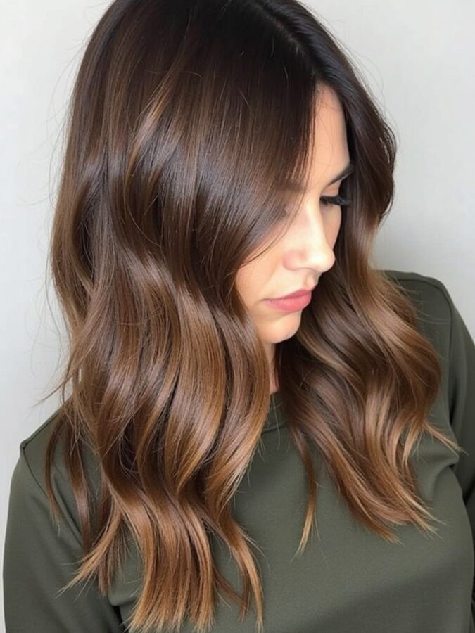 Hair Color Ideas For Brunettes: Black with Silver Babylights