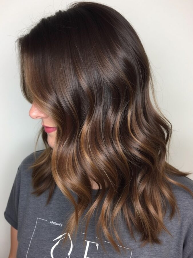 Hair Color Ideas For Brunettes: Shadow Rooted Auburn