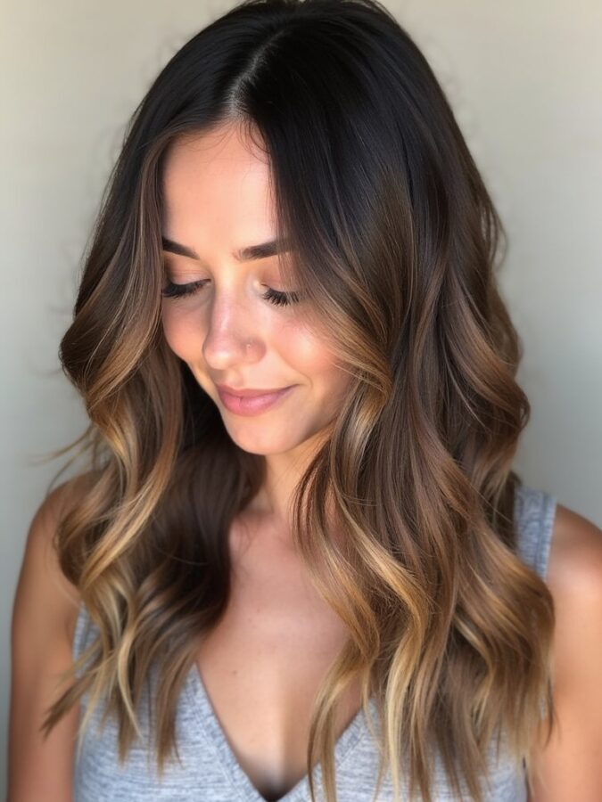 Hair Color Ideas For Brunettes: Shadow Rooted Brunette