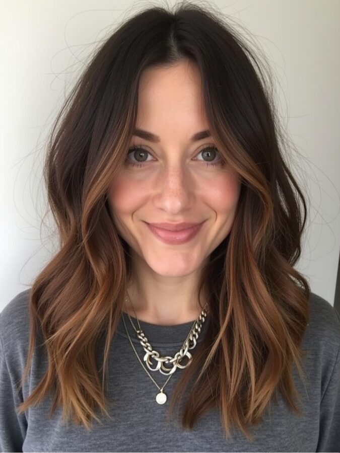 Edgy Dark Caramel Balayage