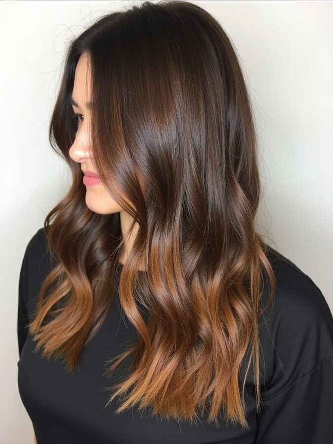 Bob Dark Caramel Balayage